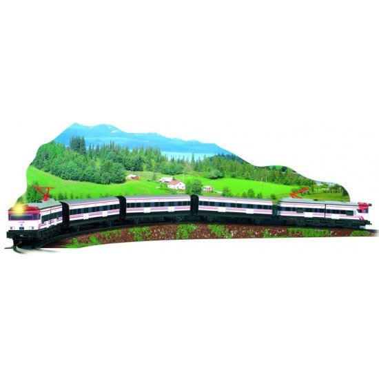 Trenulet electric calatori Cercanias RENFE cu peisaj