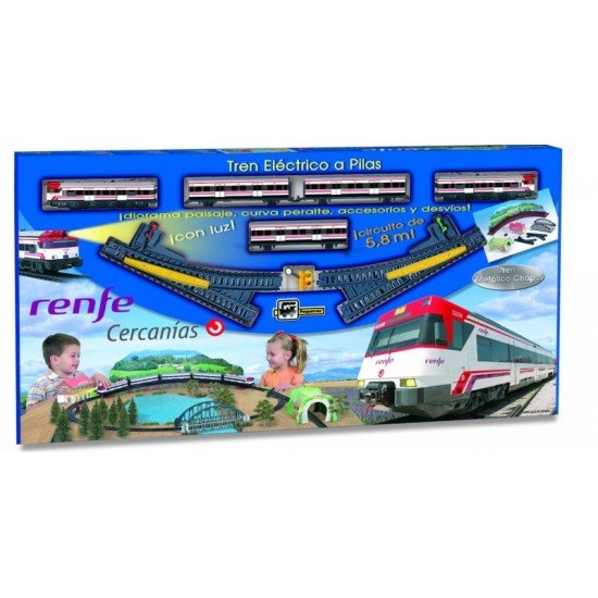 Trenulet electric calatori Cercanias RENFE cu peisaj