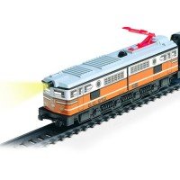 Trenulet electric calatori cu far si macheta clasic - Pequetren