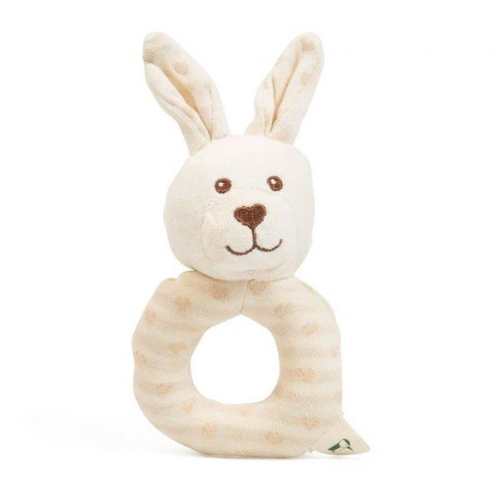 Jucarie Iepuras pentru dentitie din bumbac organic Grunspecht 619-00