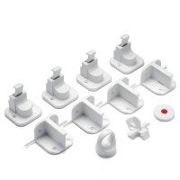 Pachet economic 4 incuietori magnetice pentru sertare si usi de dulapuri REER 51020