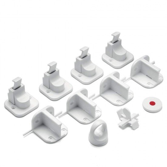 Pachet economic 4 incuietori magnetice pentru sertare si usi de dulapuri REER 51020