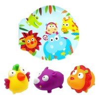 Set carticica si 3 jucarii de baie Safari ESCABBO 
