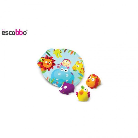 Set carticica si 3 jucarii de baie Safari ESCABBO 