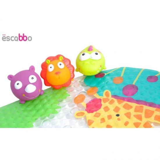 Set covoras si 3 jucarii de baie Safari ESCABBO 37001