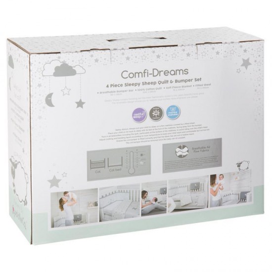 Set de pat 4 piese pentru bebelusi Comfi-Dreams Sleepy Sheep 843060