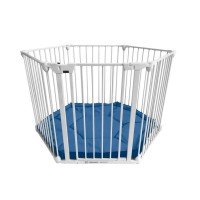 Tarc de joaca hexagonal modular cu saltea Noma, metal alb N94023