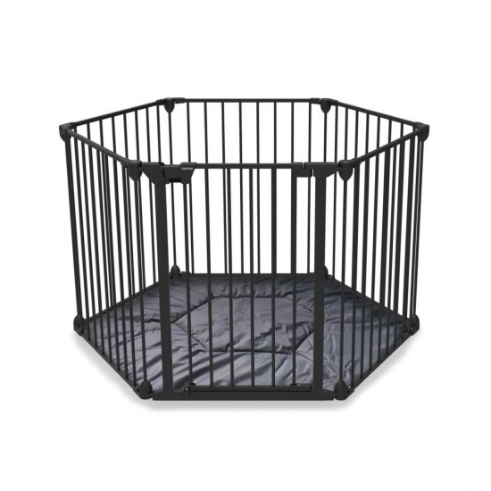 Tarc de joaca hexagonal modular cu saltea Noma metal negru