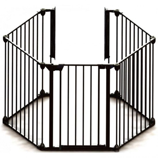 Tarc de joaca hexagonal modular cu saltea Noma metal negru