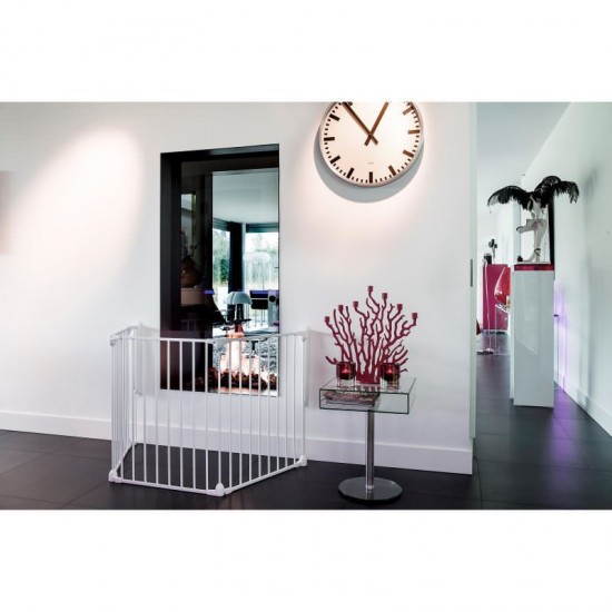 Tarc de siguranta modular cu 3 panouri, metal alb, Noma N94054  