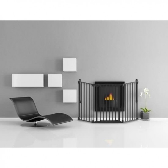 Tarc de siguranta modular cu 3 panouri metal negru Noma