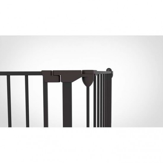 Tarc de siguranta modular cu 3 panouri metal negru Noma