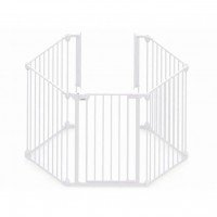 Tarc de siguranta modular cu 5 panouri metal alb Noma N94047 