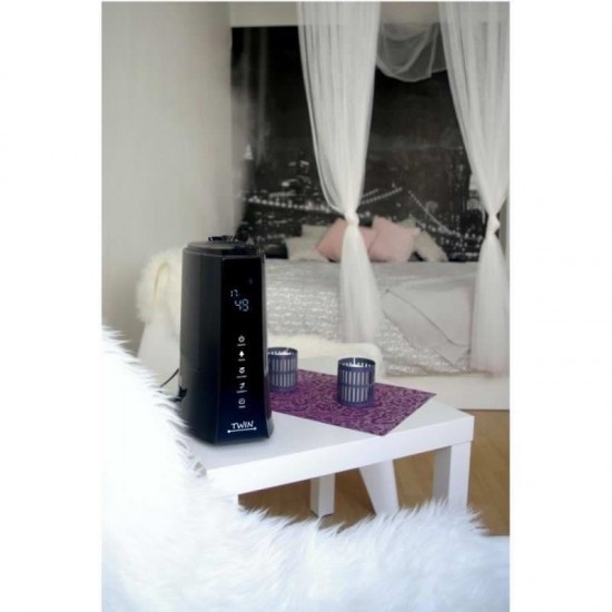 Umidificator cu ionizare si difuzor arome TWIN negru, Airbi BI3221