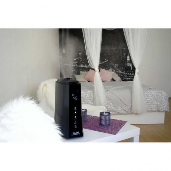 Umidificator cu ionizare si difuzor arome TWIN negru, Airbi BI3221