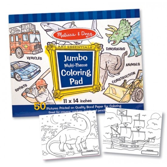 Caiet jumbo cu desene pentru colorat Melissa and Doug Albastru