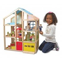 Casuta de papusi din lemn mobilata Melissa and Doug