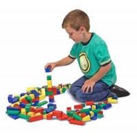 Cuburi din lemn colorate Melissa and Doug 100 piese