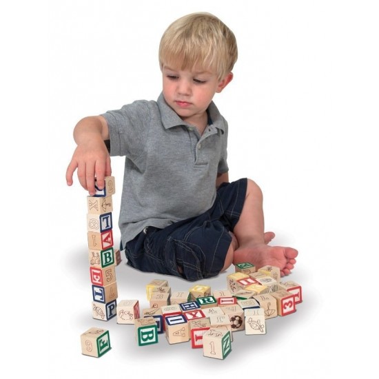 Set 50 cuburi litere si numere Melissa & Doug