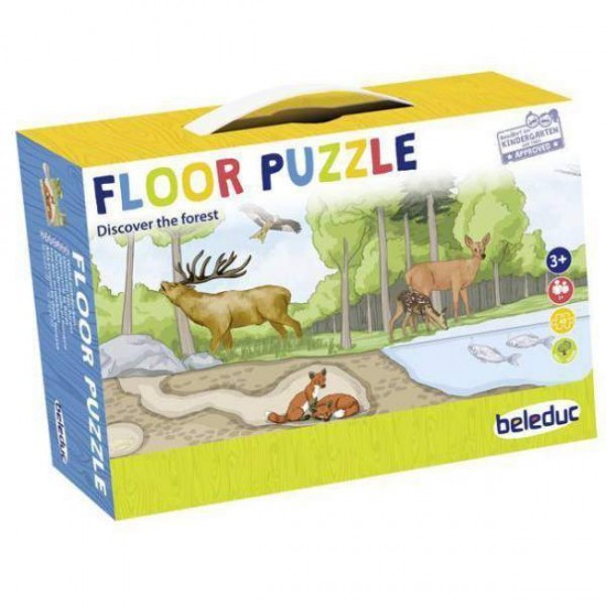 Puzzle de podea din lemn Descopera padurea 40 piese