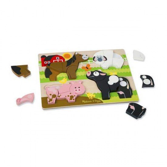 Puzzle din lemn Jumbo Ferma Melissa and Doug 20 piese