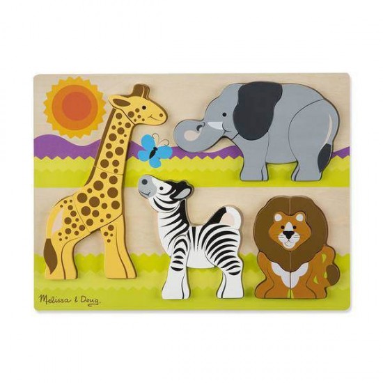 Puzzle din lemn Jumbo Safari Melissa and Doug 20 piese
