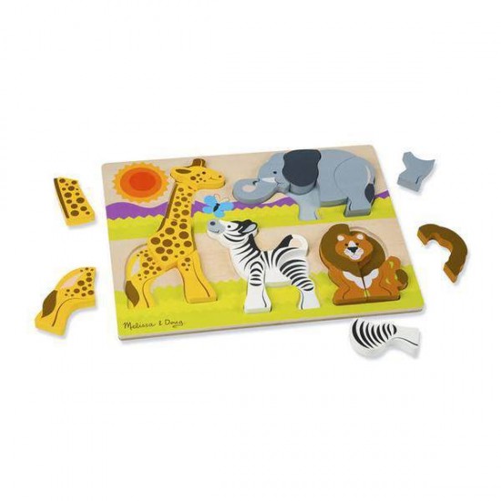 Puzzle din lemn Jumbo Safari Melissa and Doug 20 piese