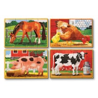 Set 4 puzzle lemn in cutie Animale domestice Melissa and Doug