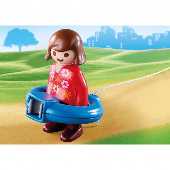 Playmobil 1.2.3 - Mama si fetita cu masinuta catel