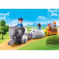 Playmobil 1.2.3 - Tren cu animalute