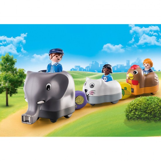 Playmobil 1.2.3 - Tren cu animalute