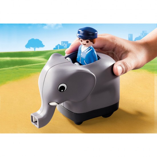 Playmobil 1.2.3 - Tren cu animalute