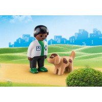 Playmobil 1.2.3 - Veterinar cu catel