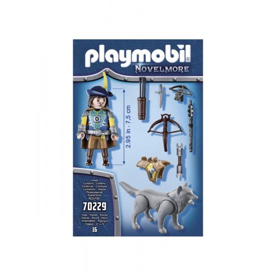 Cavaler Novelmore, arbaleta si lup Playmobil