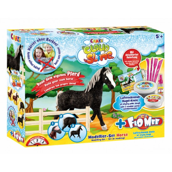 Set creativ plastilina cu figurina 3D calut Cloud Slime