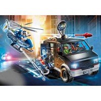 Playmobil City Action - Elicopter de politie in urmarirea dubei