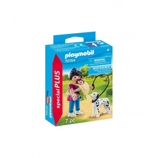 Figurina Playmobil mama cu bebelus si caine
