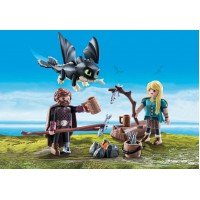 Playmobil Dragons - Hiccup, Astrid si pui de dragon