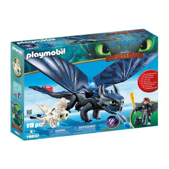 Playmobil Dragons - Hiccup, Toothless si pui de dragon