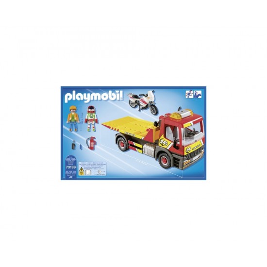 Playmobil City Life - Masina de remorcare cu motocicleta