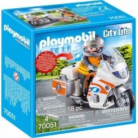 Playmobil City Life - Motocicleta de urgenta cu lumini