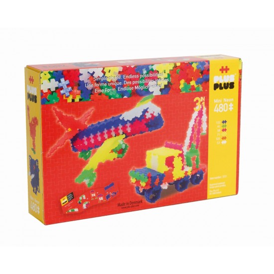 Set constructie Plus-Plus Neon 3 in 1 - 480 piese