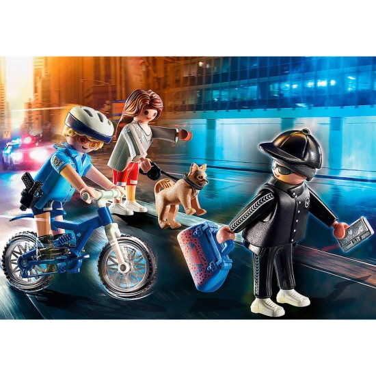 Playmobil City Action - Politist pe bicicleta si hot