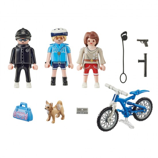 Playmobil City Action - Politist pe bicicleta si hot