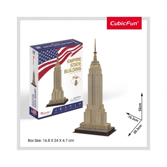Puzzle 3D Empire State Building nivel mediu 54 piese