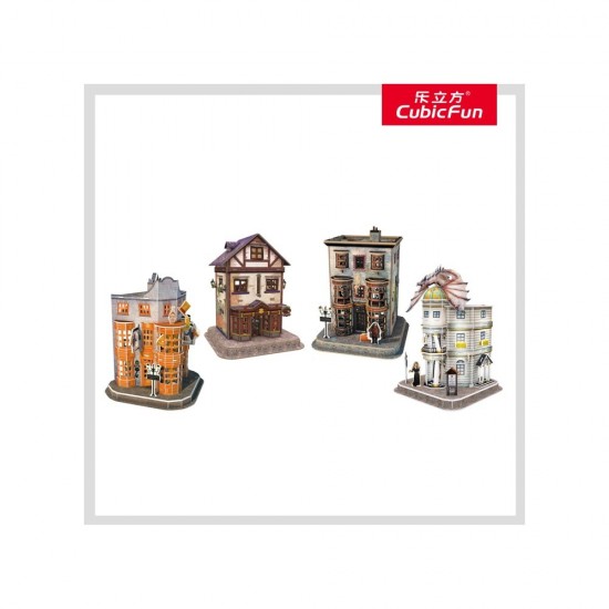 Puzzle 3D Harry Potter 4 in 1 Aleea Diagon 273 piese