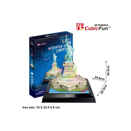 Puzzle 3D cu led Statuia Libertatii 37 piese