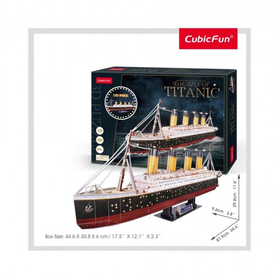 Puzzle 3D cu led Titanic 266 piese