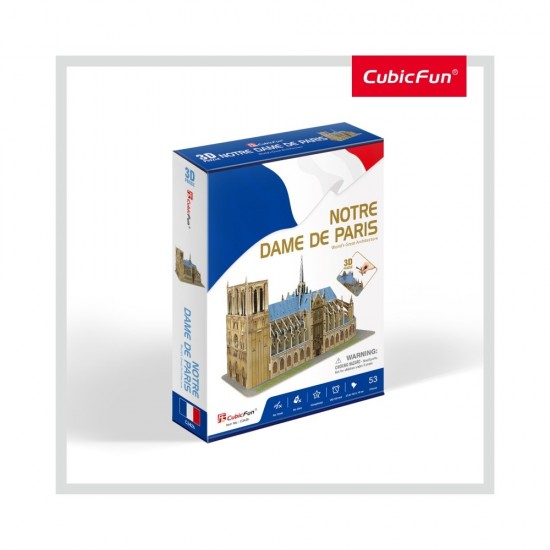 Puzzle 3D Notre Dame nivel mediu 53 piese
