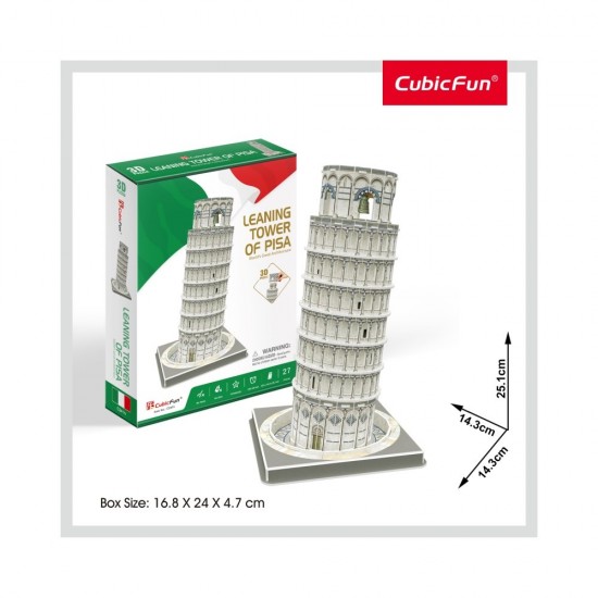 Puzzle 3D Turnul din Pisa nivel mediu 27 piese
